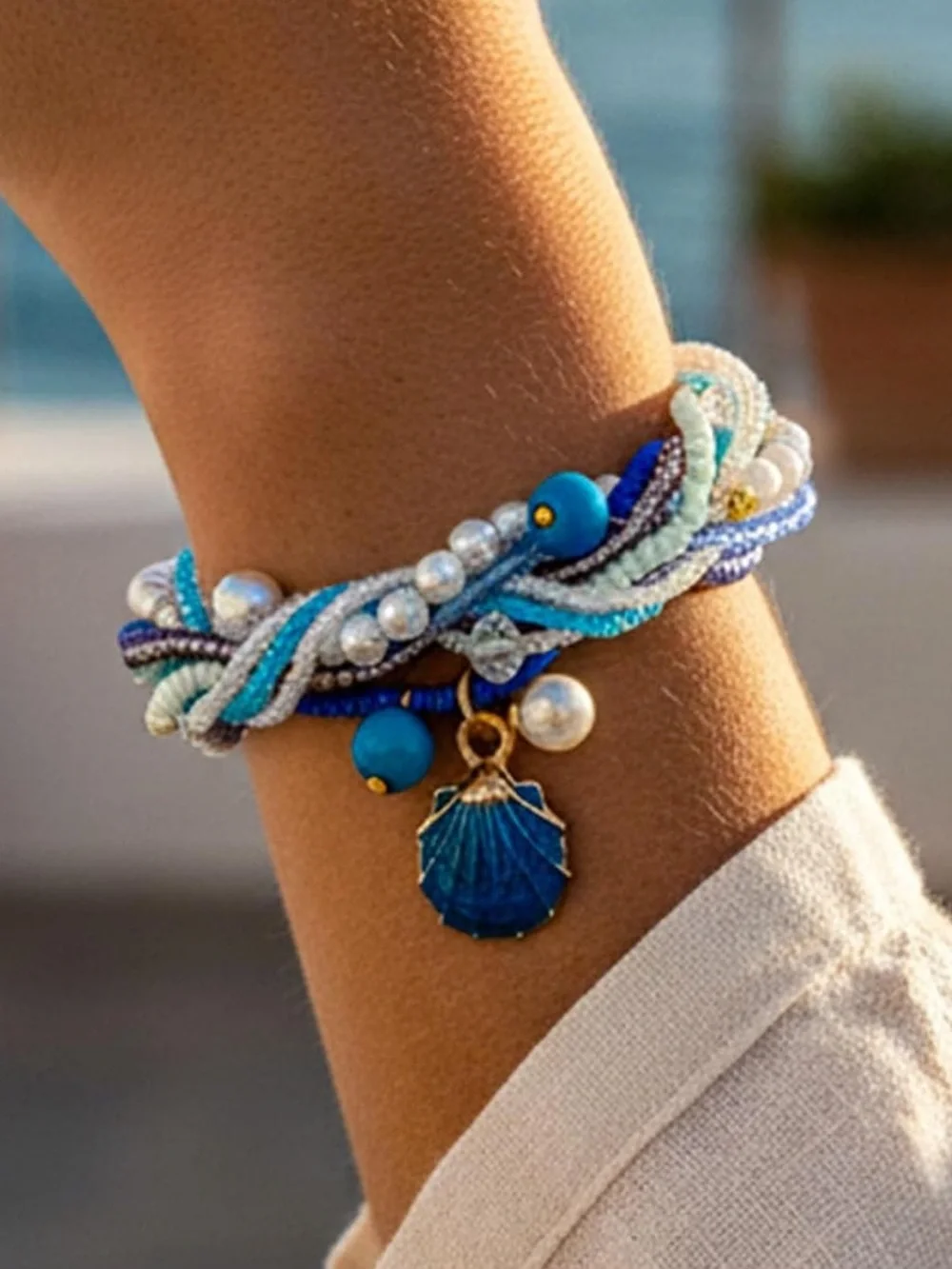 Anthropologie layered beaded